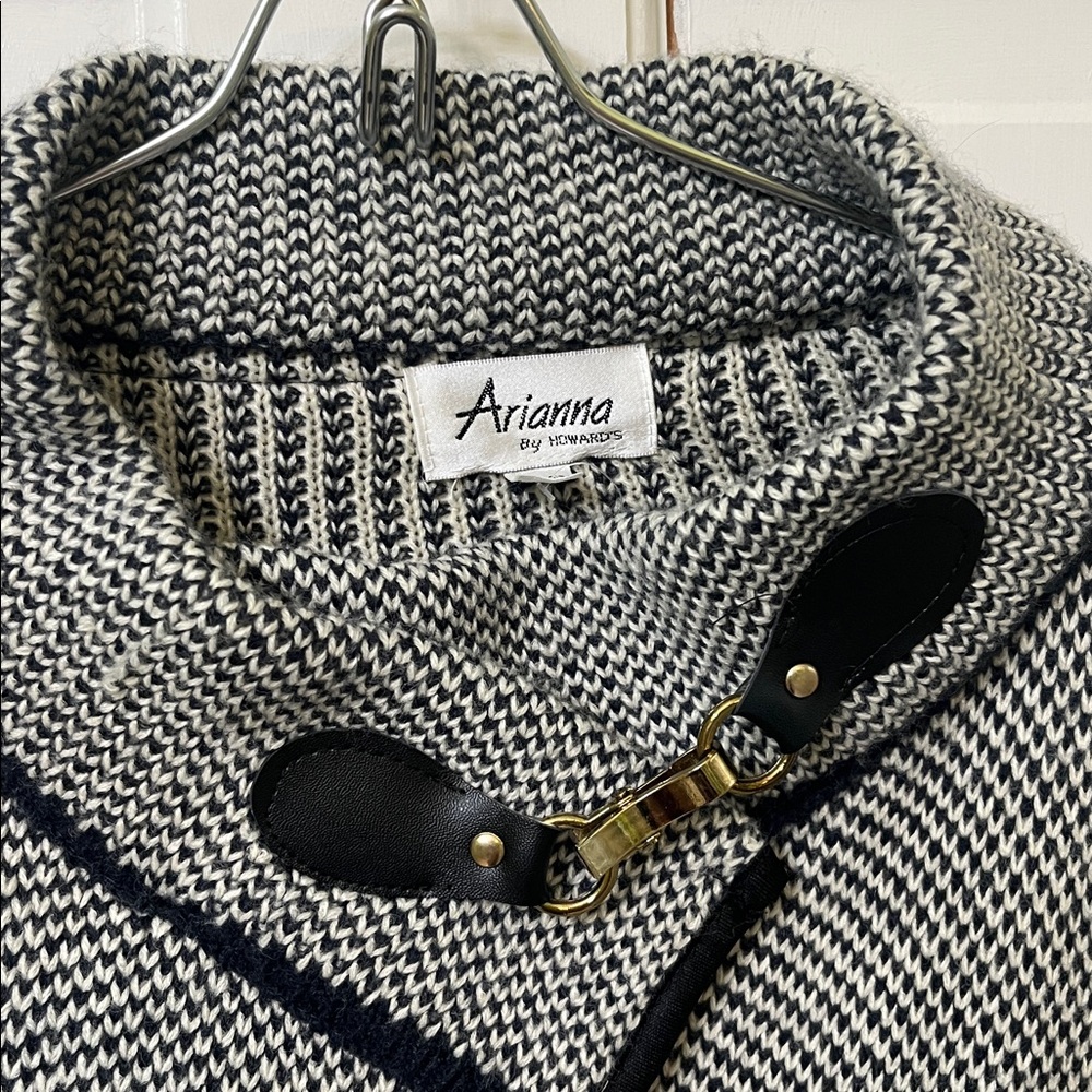 Arianna Vintage Shawl black patterned Knit Sweater